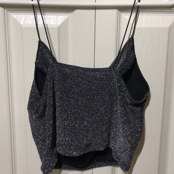 Sexy Y2K silver cowl neck top - Picture 4 of 5